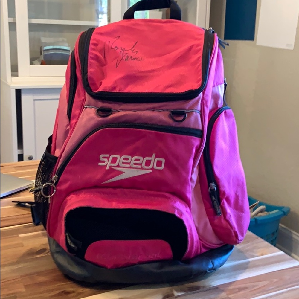 Speedo swim bag autographed Rowdy Gaines Olympian